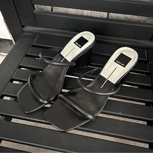 Dolce Vita Black Noles Square Toe Rounded Heeled Sandals Size 10